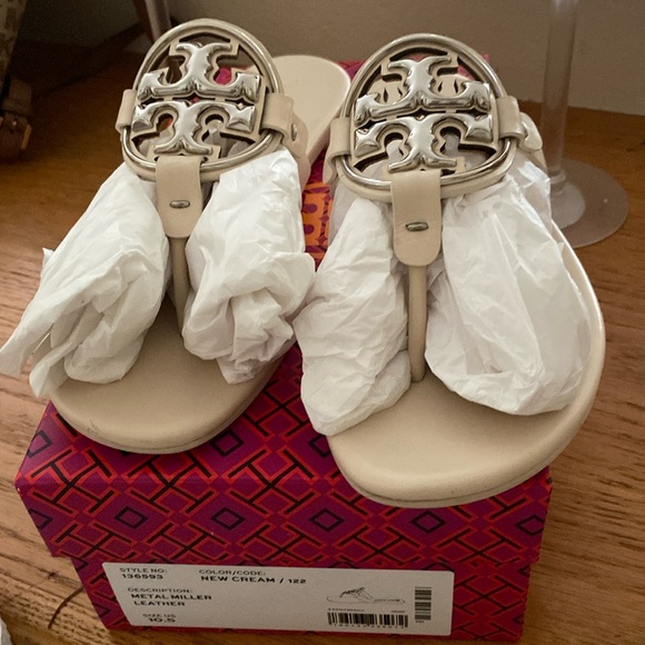 Tory Burch Shoes - Tory Burch Metal Miller Leather